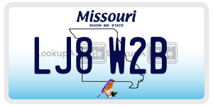 LJ8W2B license plate in Missouri