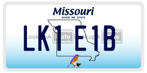 LK1E1B  license plate in MO