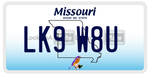 LK9W8U  license plate in MO