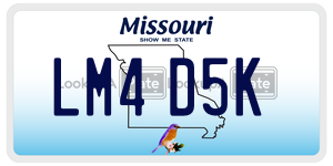 LM4D5K  license plate in MO