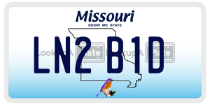 LN2B1D  license plate in MO