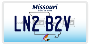 LN2B2V  license plate in MO