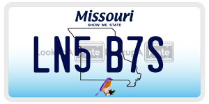 LN5B7S  license plate in MO