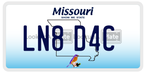 LN8D4C  license plate in MO