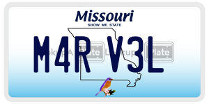M4RV3L license plate in Missouri