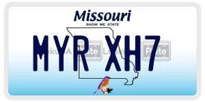 MYRXH7  license plate in MO