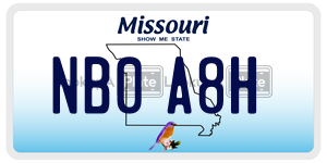 NB0A8H  license plate in MO
