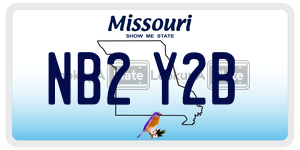 NB2Y2B  license plate in MO