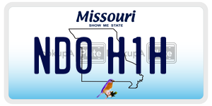 ND0H1H  license plate in MO