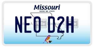 NE0D2H  license plate in MO