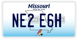 NE2E6H  license plate in MO