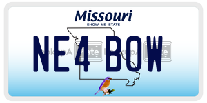 NE4B0W  license plate in MO