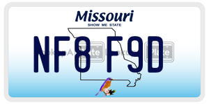 NF8F9D  license plate in MO