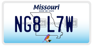 NG8L7W  license plate in MO