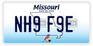 NH9F9E  license plate in MO