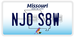 NJ0S8W  license plate in MO