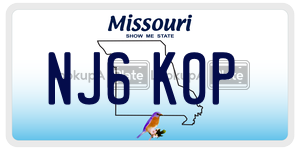 NJ6K0P  license plate in MO