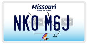NK0M6J license plate in Missouri