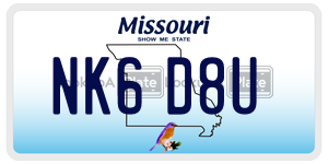 NK6D8U  license plate in MO