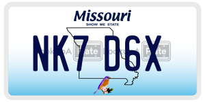 NK7D6X  license plate in MO