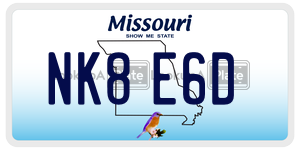 NK8E6D  license plate in MO