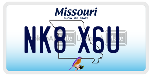 NK8X6U  license plate in MO