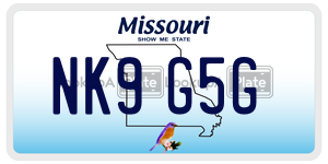 NK9G5G  license plate in MO