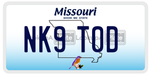 NK9T0D  license plate in MO