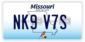 NK9V7S  license plate in MO