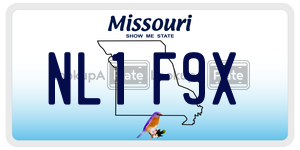 NL1F9X  license plate in MO