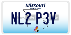 NL2P3V  license plate in MO