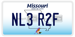NL3R2F  license plate in MO
