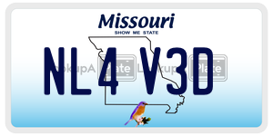 NL4V3D  license plate in MO