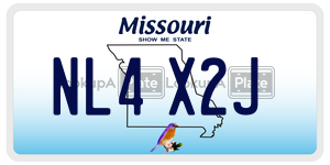 NL4X2J  license plate in MO