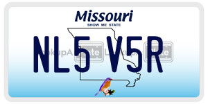 NL5V5R  license plate in MO