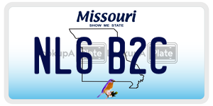 NL6B2C  license plate in MO