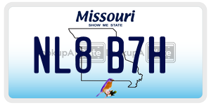NL8B7H  license plate in MO