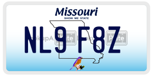 NL9F8Z  license plate in MO