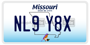 NL9Y8X  license plate in MO