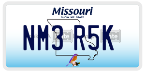 NM3R5K  license plate in MO