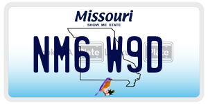 NM6W9D  license plate in MO