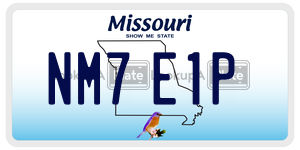 NM7E1P  license plate in MO