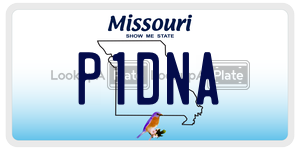 P1DNA  license plate in MO