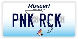 PNKRCK  license plate in MO
