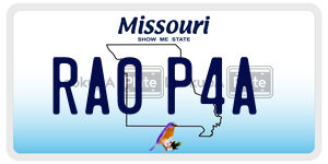 RA0P4A  license plate in MO