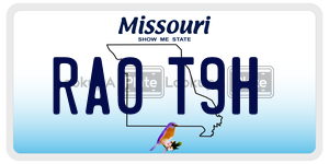 RA0T9H license plate in Missouri
