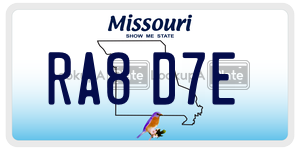 RA8D7E  license plate in MO