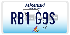 RB1G9S  license plate in MO