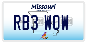 RB3W0W  license plate in MO