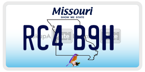 RC4B9H  license plate in MO